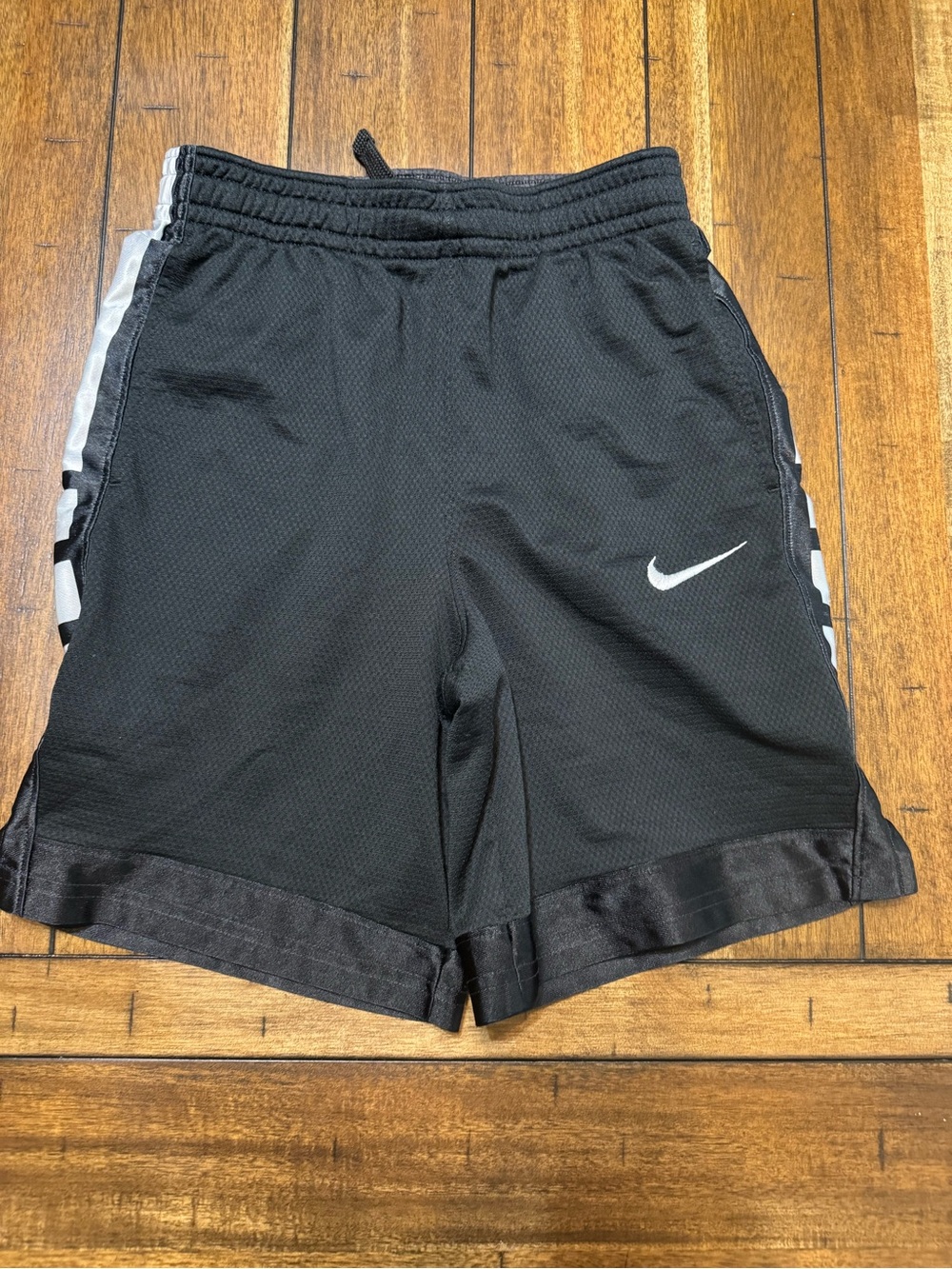 Nike Black Kids' Athletic Shorts with White Swoosh